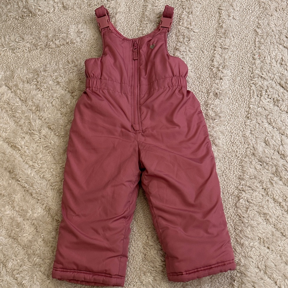 3T OshKosh B'gosh Dusty Rose Kids Insulted Snow Overalls
